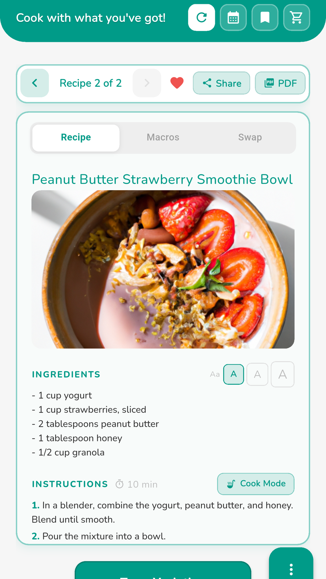 What's for Dinner app screenshot